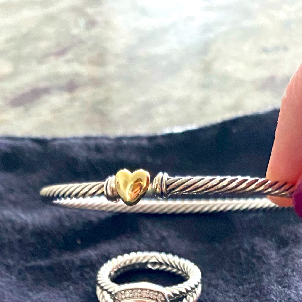 14K gold heart clasp bracelet